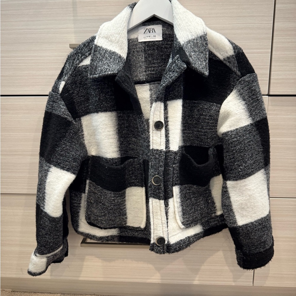 Zara girls flannel jacket euc